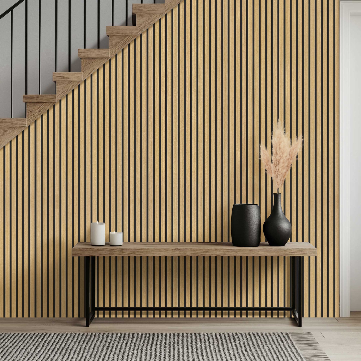 -50% NATURE Akustični drveni paneli 240x60 cm - Tamni Hrast