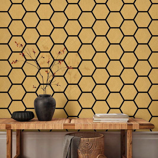 HEXAGON Akustični drveni paneli 76x62 cm - Hrast, 2 kom